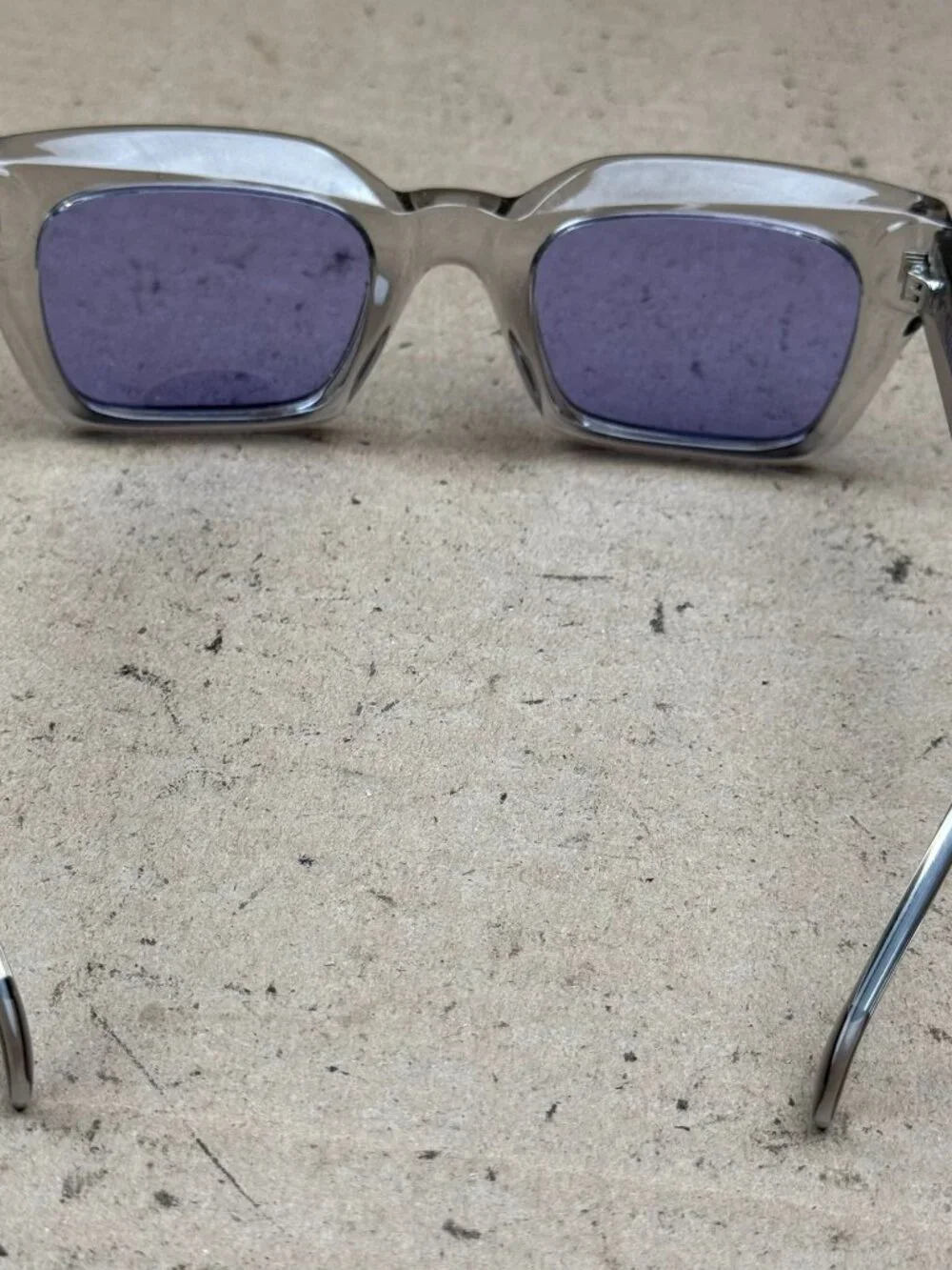 Ryan Simkhai Eyeshop Men's Sunglasses R-2070 C1 Sun Clear Gray Frame Purple Lens